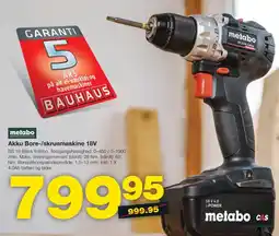 Bauhaus metabo Akku Bore-/skruemaskine 18V tilbud