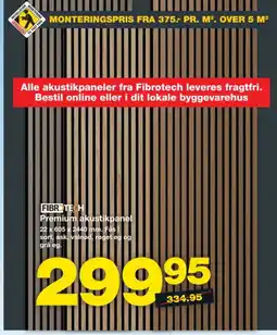 Bauhaus Fibrotech Premium akustikpanel tilbud