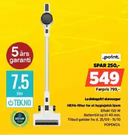 Power Point ledningsfri støvsuger tilbud