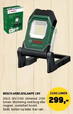 XL-BYG Bosch arbejdslampe 18v tilbud