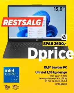 Power Hp 15,6" bærbar PC tilbud