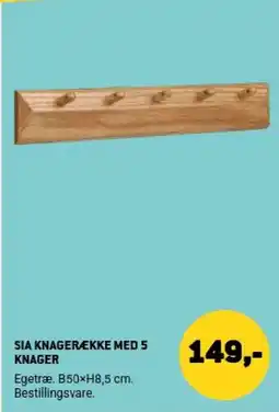 XL-BYG Sia knagerække med 5 knager tilbud