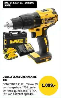 XL-BYG DeWalt slagboremaskine 18V tilbud