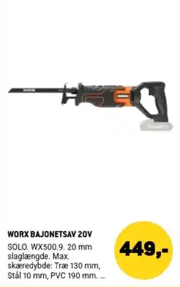 XL-BYG Worx bajonetsav 20v tilbud