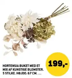 XL-BYG Hortensia Buket Med Et Mix Af Kunstige Blomster tilbud
