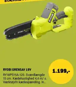 XL-BYG Ryobi grensav 18v tilbud