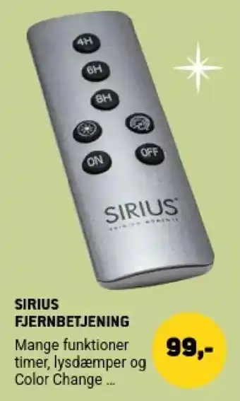 XL-BYG Sirius fjernbetjening tilbud