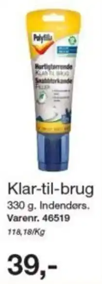 Harald Nyborg Polyfilla hurtigtorrende klar til brug snabbløkkande filler tilbud