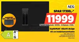 Power AEG SaphirMatt ridsefri design 80 cm induktionsemhætte tilbud