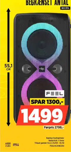 Power Feel bærbar festhøjttaler tilbud