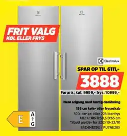Power Electrolux 186 cm køle- eller fryseskab tilbud