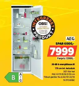 Power AEG integreret køleskab tilbud