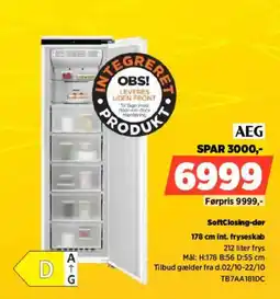 Power Aeg 178 cm int. fryseskab tilbud