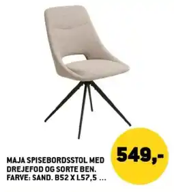 XL-BYG Maja spisebordsstol med drejefod og sorte ben tilbud