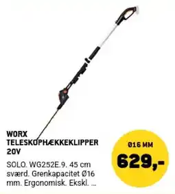 XL-BYG Worx teleskophækkeklipper 20v tilbud