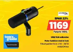 Power HyperX USB/XLR-mikrofon tilbud
