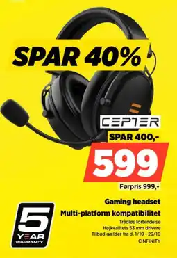 Power Cepter Gaming headset tilbud