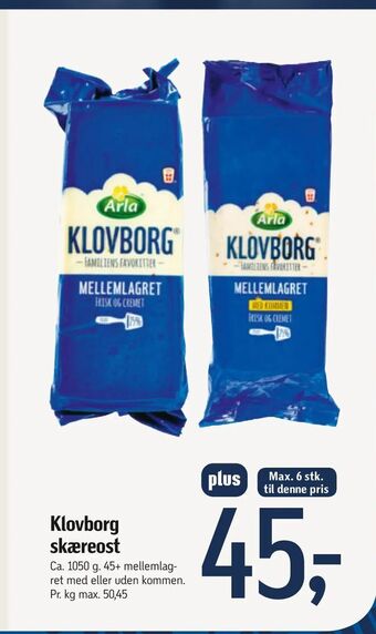 Føtex Klovborg skæreost tilbud