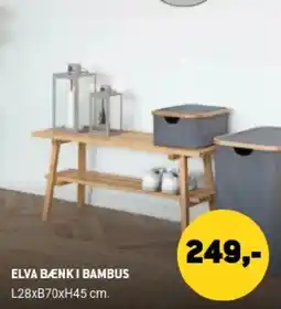 XL-BYG Elva Bænk i Bambus tilbud