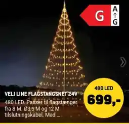 XL-BYG Veli Line Flagstangsnet 24V tilbud