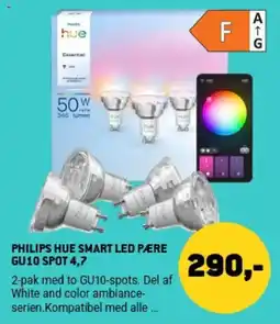 XL-BYG Philips Hue Smart Led Pære Gu10 Spot 4,7 tilbud