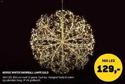 XL-BYG Nordic Winter Snowball Lampe Guld tilbud