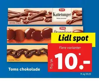 Let-Køb Toms chokolade tilbud