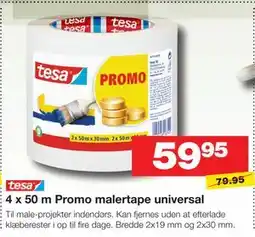 Bauhaus 4 x 50 m Promo malertape universal tilbud