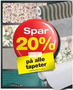 Bauhaus Spar 20% på alle tapeter tilbud