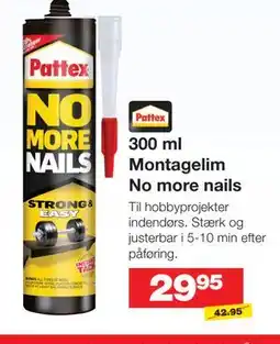 Bauhaus 300 ml Montagelim No more nails tilbud
