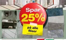 Bauhaus Spar 20% på alle fliser tilbud
