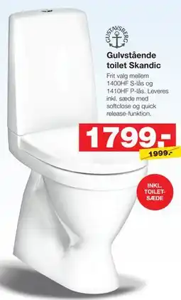 Bauhaus Gulvstående toilet Skandic tilbud