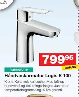 Bauhaus Håndvaskarmatur Logis E 100 tilbud