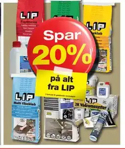 Bauhaus Spar 20% på alt fra LIP tilbud