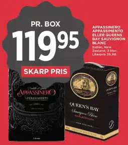 MENY Appassinero Appassimento eller Queen's Bay Sauvignon Blanc (box) tilbud