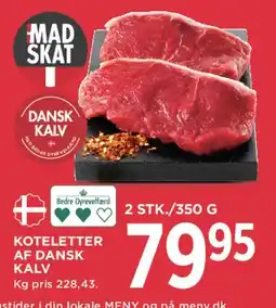 MENY Koteletter af dansk kalv tilbud