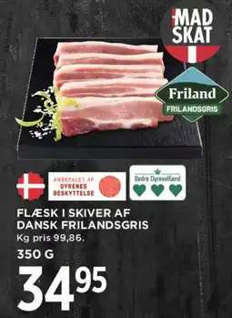 MENY Flæsk i skiver af dansk frilandsgris tilbud