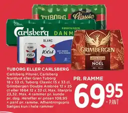 MENY Tuborg eller Carlsberg (øl) tilbud