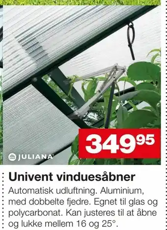 Univent vinduesåbner
