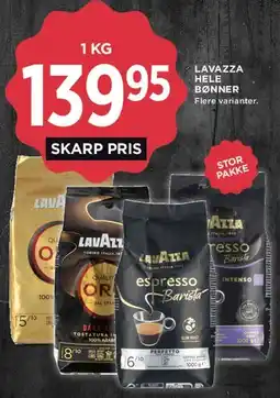 MENY Lavazza hele bønner tilbud