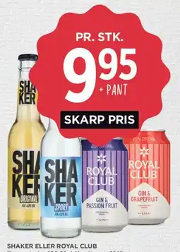 MENY Shaker eller Royal Club tilbud
