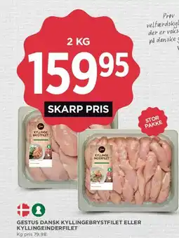 MENY Gestus dansk kyllingebrystfilet eller kyllingeinderfilet tilbud