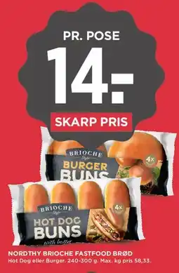 MENY Nordthy Brioche fastfood brød tilbud