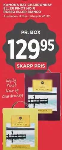 MENY KAMONA BAY CHARDONNAY ELLER PINOT NOIR ROSSO ELLER BIANCO tilbud