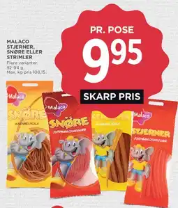 MENY Malaco (Stjerner / Snøre / Strimler) tilbud