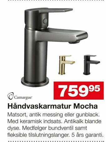 Bauhaus Håndvaskarmatur Mocha tilbud