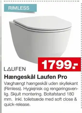 Bauhaus Hængeskål Laufen Pro tilbud