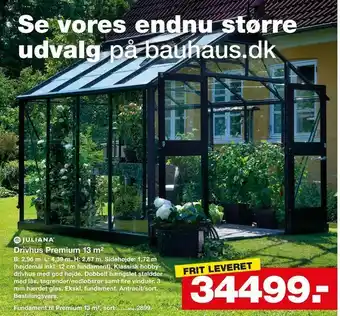 Bauhaus Drivhus Premium 13 m2 tilbud