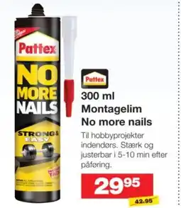 Bauhaus Pattex Montagelim No more nails tilbud