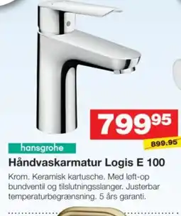 Bauhaus Håndvaskarmatur Logis E 100 tilbud